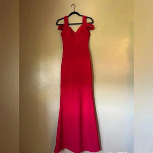 Emerald Sundae cold shoulder mermaid evening gown